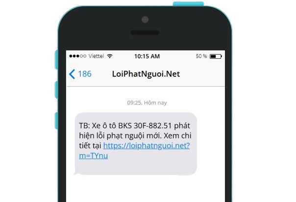 đăng ký nhận thông báo phạt nguội qua điện thoại