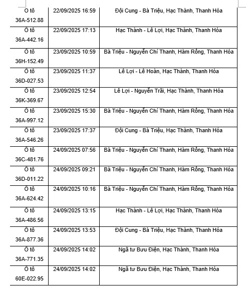 danh sach xe dinh loi phat nguoi vuot den do o tinh thanh hoa - 2